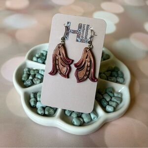 Hand Tooled Leather Earrings